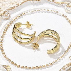 Серьги-гвоздики тройной формы из нержавеющей стали 304 для женщин&nbsp;EJEW-C096-68G-02