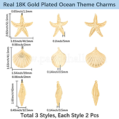 6 шт. 3 стиля подвески из нержавеющей стали 304&nbsp;STAS-BBC0008-66