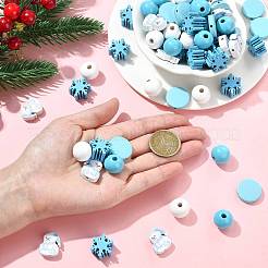 100шт 5 стиля бусины из натурального дерева WOOD-FS0002-40