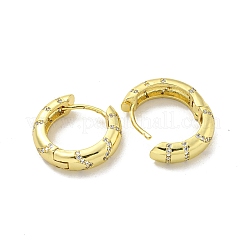 Серьги-кольца из латуни с микропаве из кубического циркония EJEW-C088-11G