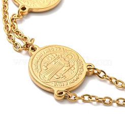 Ионное покрытие(ip) 201 нержавеющая сталь святой бенедикт звено браслет для мужчин и женщин STAS-E160-34G