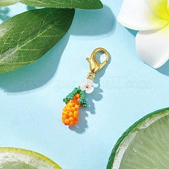 3d подвеска из стеклянных бусин в форме баклажана&nbsp;HJEW-MZ00370