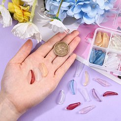 120 шт. 8 цвета прозрачные стеклянные подвески с распылительной росписью&nbsp;GLAA-SZ0001-48