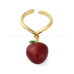 Латунные эмалевые открытые манжеты для женщин RJEW-U057-20G