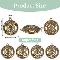 40 шт. подвески из полого сплава в тибетском стиле TIBEP-FH0001-29AB