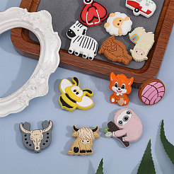 12 шт. 12 стильных экологически чистых силиконовых бусины для пищевых продуктов SIL-CA0001-95