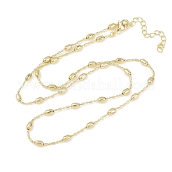 Ovale Kugelketten aus Messing für Damen und Herren&nbsp;X-NJEW-L012-03G