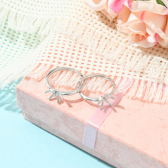 2 шт. регулируемые кольца для пальцев из стерлингового серебра с родиевым покрытием STER-BBC0008-60