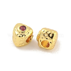 Perle di zirconi cubici trasparenti in micro pavè di ottone&nbsp;KK-G490-17G-02