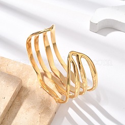 Bracciali a polsino in acciaio inossidabile 304&nbsp;BJEW-B108-10G