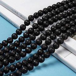 Бусы из натуральной лавы&nbsp;X-G-M169-8mm-03