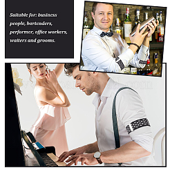 Тканевые эластичные регулируемые повязки на рукавах с железными фурнитурами AJEW-WH0534-01