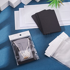 ネックレス梱包キット  厚紙製のネックレスとイヤリングのディスプレイカード30枚が含まれています  プラスチックネックレスチェーン粘着ポーチ30枚とセロハンバッグ30枚付き  ブラック  90個/セット&nbsp;CDIS-TA0001-47B