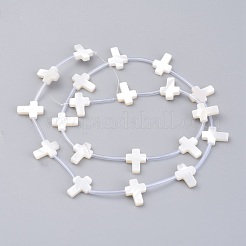 Натуральные белые бусины из перламутровых ракушек SSHEL-L018-009