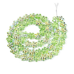 Прозрачность гальванизированные стеклянные бусины нити&nbsp;GLAA-T023-38A-07