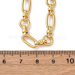 Женские ожерелья из овальной и кольцевой цепи из нержавеющей стали 304 с ионным покрытием (IP)&nbsp;LS-NJEW-D056-02G