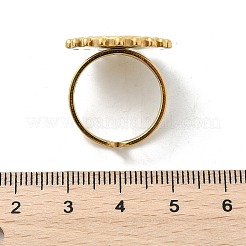 Плоские круглые кольца из нержавеющей стали 304 с белыми ракушками для женщин RJEW-G346-08G-02