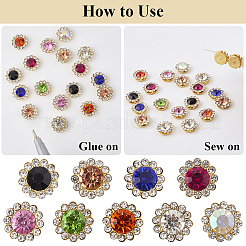 90 шт. 9-х цветные пришивные стразы RB-GF0001-08