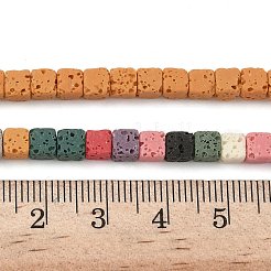 Нити бусин из искусственного камня лавы ручной работы PORC-P032-01A-M