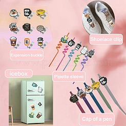 40 Stück 20 Stile Kaffee-Stil PVC-Cabochons&nbsp;KY-CJ0002-02