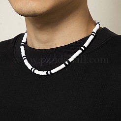 Богемные черно-белые бусы-хейши из полимерной глины для мужчин.&nbsp;DR8717