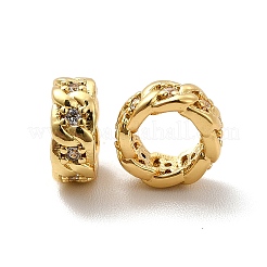 Реечное покрытие латунь микро паве кубический цирконий европейские бусины KK-C010-27