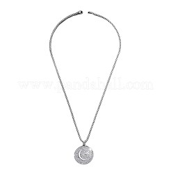 Ожерелья с подвесками из цинкового сплава с микропаве из прозрачных кубических цирконий&nbsp;FS-WGB5CD2-01