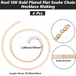 4 шт. латунные плоские ожерелья-змейки для женщин и мужчин&nbsp;NJEW-BBC0001-38