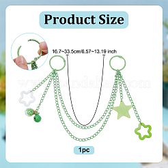 Acryl Stern Charme Eisen Kette Tasche dekorative Ketten&nbsp;HJEW-OC00299