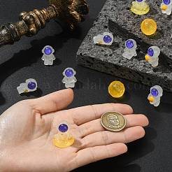 30個 6スタイル エーテルテーマ 蓄光樹脂 月と宇宙飛行士の彫刻 ディスプレイ装飾  ホームオフィスデスク用  暗闇で光る  混合図形  15~22.5x13~21.5x16~26mm  5個/スタイル&nbsp;DJEW-CJ0001-36