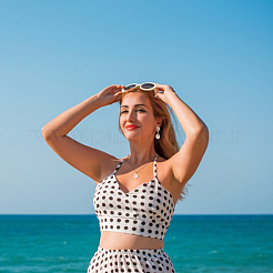 Серьги-гвоздики и ожерелье с подвеской из натуральных ракушек SJEW-AN0001-11