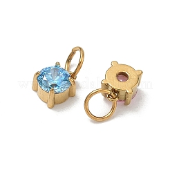Pendentifs en acier inoxydable 304 pavés de zircones cubiques&nbsp;CU-CBABCF3-04G