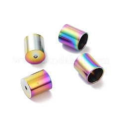 イオンプレーティング（IP）304ステンレススチールコードエンド  エンドキャップ  コラム  虹色  8x7mm  穴：1.5mm  内径：6mm&nbsp;STAS-H467-09MC-6MM