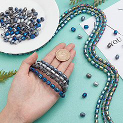 7 нити 7-х цветные непрозрачные гальванизированные стеклянные бусины нити&nbsp;EGLA-PH0001-25