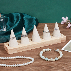 5 держатель-органайзер из деревянного конуса&nbsp;RDIS-WH0031-02A-04