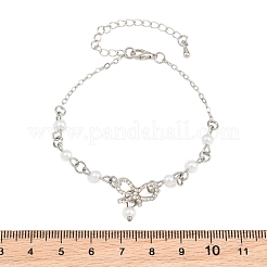 Armbänder aus einer Legierung mit Mikropavé-Fassung aus klaren Zirkonia und Schleifenverschluss für Damen&nbsp;AL-CBA3C8B-07A-P