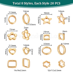 160шт 8 стиля 2-отверстия ccb пластиковая рамка для бусин FIND-PH0020-76G