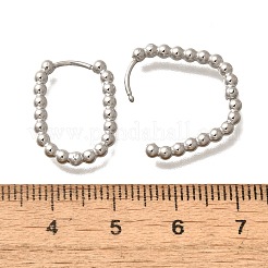 女性用304ステンレスフープピアス  オーバル  ステンレス鋼色  19.5x2.5x13.5mm&nbsp;LS-EJEW-M068-08B-P