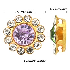 50шт 5 цвета цветок пришить на горный хрусталь RGLA-YW0002-02