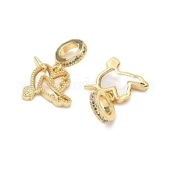 Латунь микропаве прозрачный кубический цирконий европейские подвески с подвесками&nbsp;KK-P345-34G