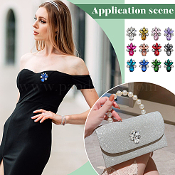 12 шт. 12-х цветные цветочные стразы с фетровыми нашивками на ткани для пришивания утюгом&nbsp;PATC-FG0003-24