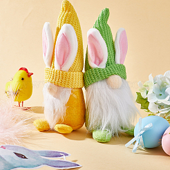 2 шт. 2 цвета пасхальная ткань кролик гном кукла украшение&nbsp;AJEW-GF0007-78B