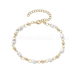 Браслеты из латуни и натурального хаулита для женщин&nbsp;BJEW-JB11683-01