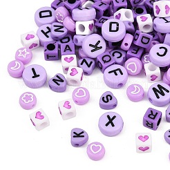 200шт 5 стиля непрозрачные акриловые бусины&nbsp;MACR-FP0001-26