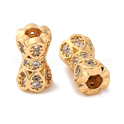 Латунные бусины с прозрачным кубическим цирконием KK-S403-09G