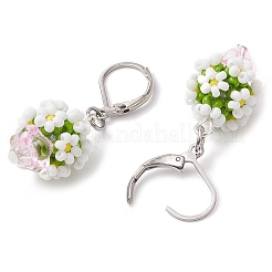 Серьги с заклепками из стеклянных бусин EJEW-MZ00324-02