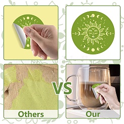 Бумажные самоклеящиеся наклейки с тиснением золотой фольгой DIY-WH0434-014