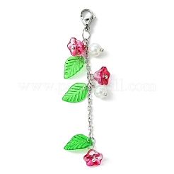 Акриловый кулон из стекла и листьев в форме трубы украшает&nbsp;HJEW-JM01653