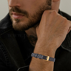 2 Stück 2 Farben Leder strukturierte Armband Riemen Schiebearmbänder für Schiebe-Charms&nbsp;AJEW-CL0002-98