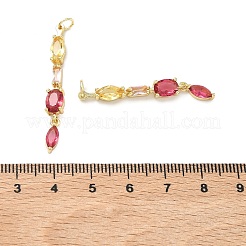 Pendentifs avec zircon cubiques à micro-pavés en laiton&nbsp;KK-H259-12C-G01